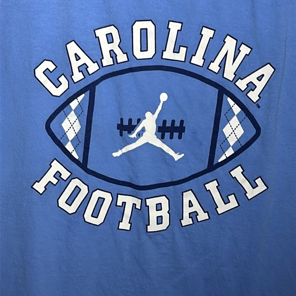 Nike university of North Carolina football Blue Short Sleeve Relaxed T-Shirt - Picture 2 of 6